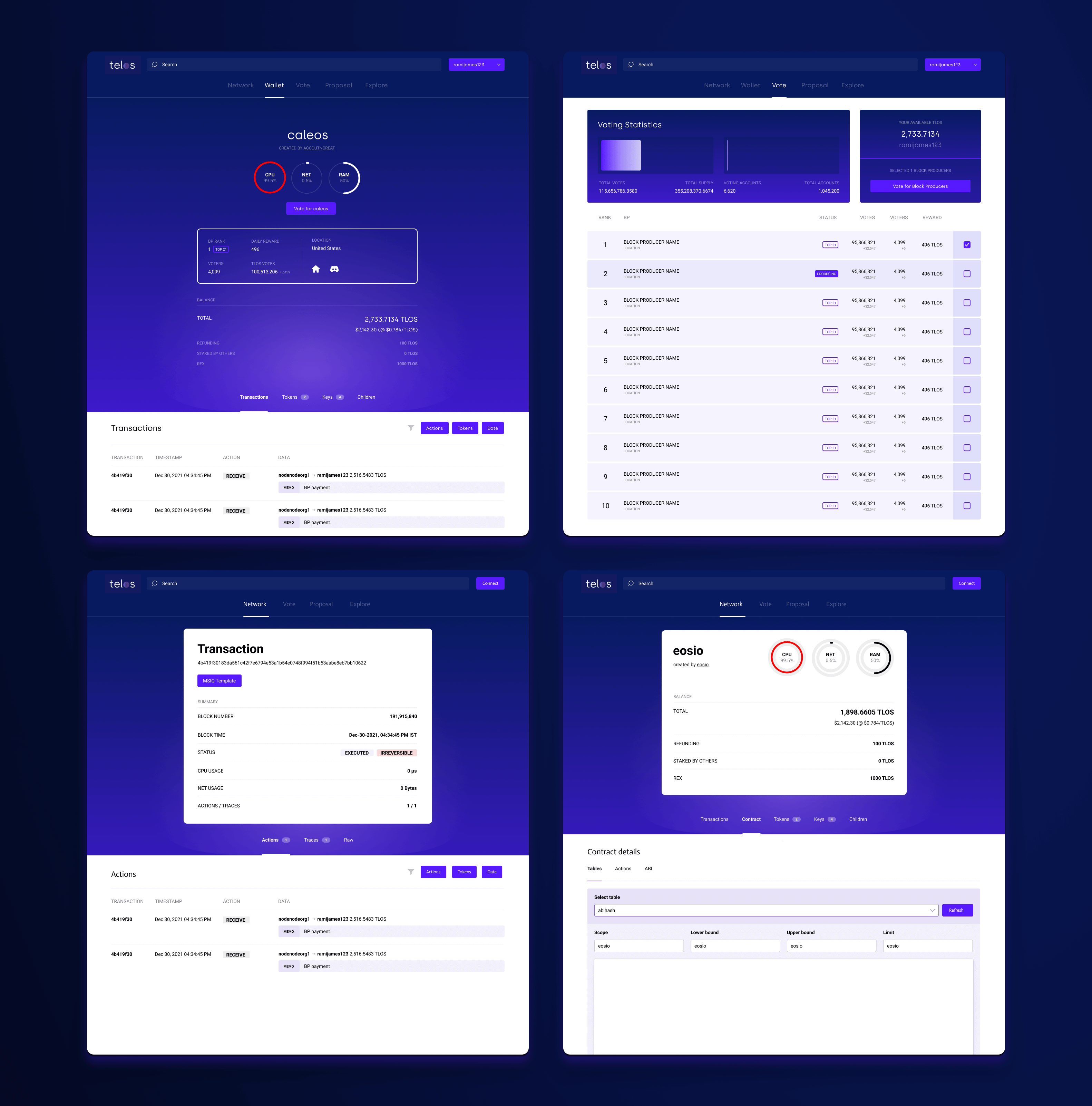 Telos OBE Various Screens